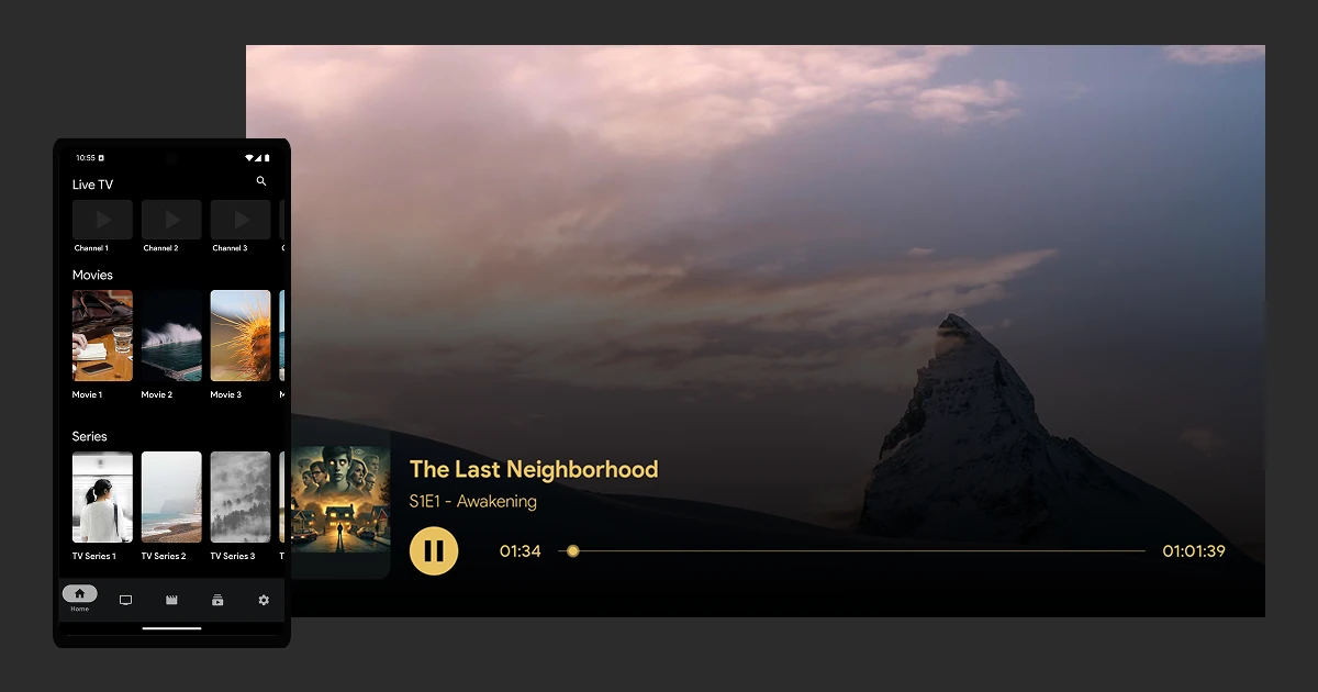 Hero image showing various streaming content